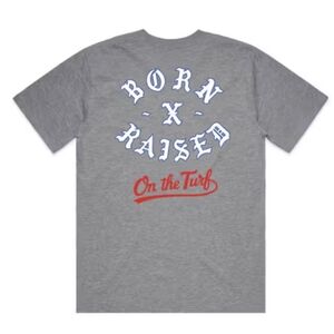 Born X Raised True Blue On The Turf LA Dodgers Colors Tee Gray T-shirt Large